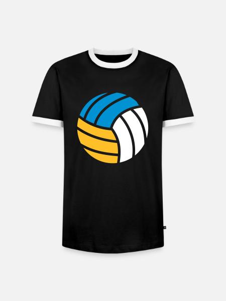 Beachvolleyball - Männer Kontrast-T-Shirt - Schwarz/Weiß