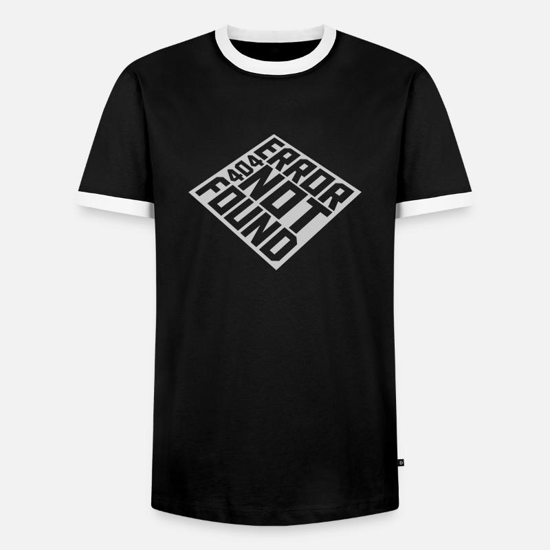Error 404 not found - Männer Kontrast-T-Shirt - Schwarz/Weiß
