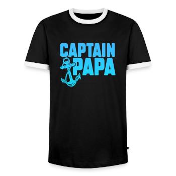 Lake Sailor Fisherman Boat Driver - Drôle de capitaine - T-shirt contrasté Homme - noir/blanc - Devant - AI Model Female 172 light (172cm) & AI Model Male 178 light (178cm)