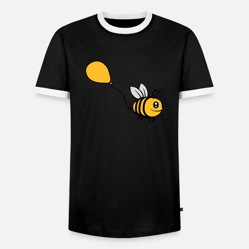 Glückliche Luftballon Biene Comic - Männer Kontrast-T-Shirt - Schwarz/Weiß