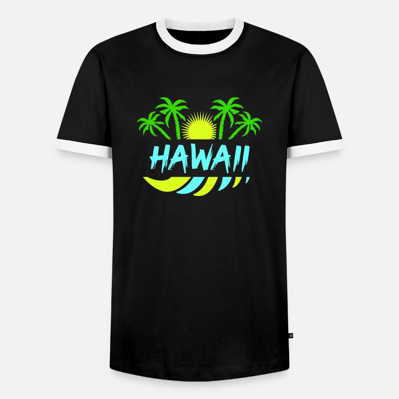 hawaii - Männer Kontrast-T-Shirt - Schwarz/Weiß