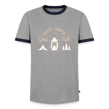 Campeur heureux - T-shirt contrasté Homme - gris/marine  - Devant - AI Model Female 172 light (172cm) & AI Model Male 178 light (178cm)