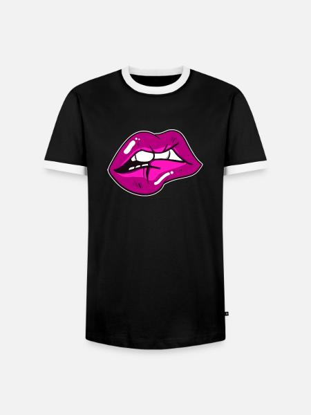Lippe - Männer Kontrast-T-Shirt - Schwarz/Weiß