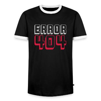 Error 404 Computer Verbindung - Männer Kontrast-T-Shirt - Schwarz/Weiß - Vorne - AI Model Female 172 light (172cm) & AI Model Male 178 light (178cm)