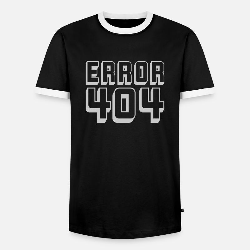 Computer Connection Error 404 - Men's Ringer Shirt - black/white