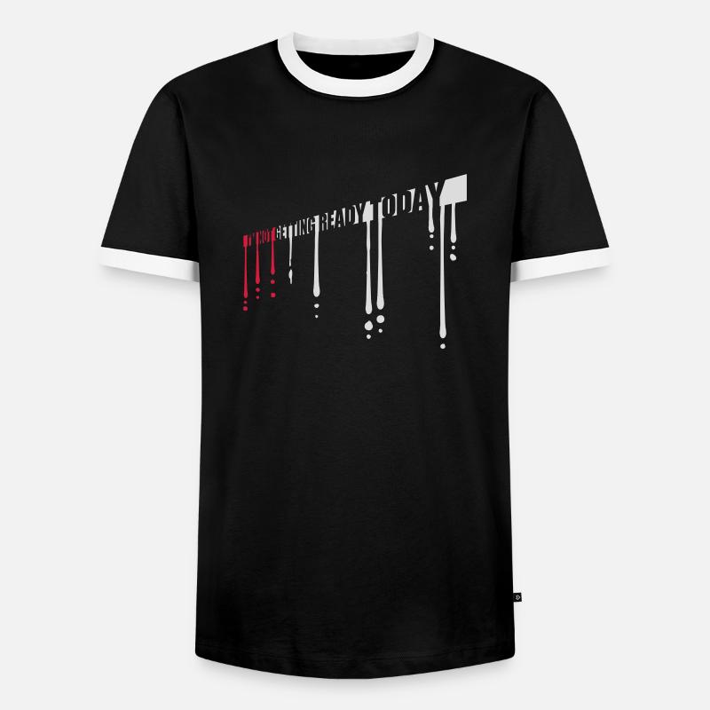 not getting ready today - Männer Kontrast-T-Shirt - Schwarz/Weiß