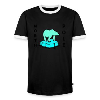 eisbär north pole - Männer Kontrast-T-Shirt - Schwarz/Weiß - Vorne - AI Model Female 172 light (172cm) & AI Model Male 178 light (178cm)