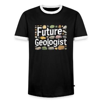 Career as a Future Geologist - Men's Ringer Shirt - black/white - Front - AI Model Female 172 light (172cm) & AI Model Male 178 light (178cm)