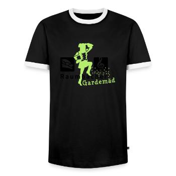 Espace Bacher Garde3 - T-shirt contrasté Homme - noir/blanc - Devant - AI Model Female 172 light (172cm) & AI Model Male 178 light (178cm)