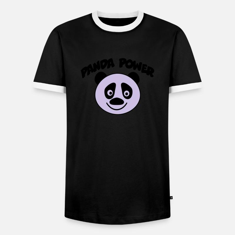 panda - Männer Kontrast-T-Shirt - Schwarz/Weiß