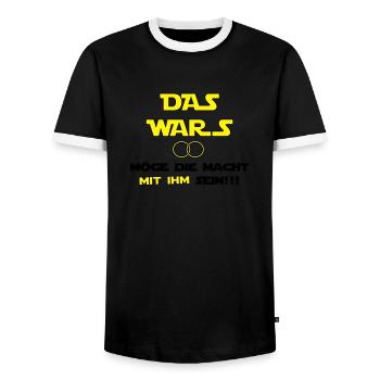 Das Wars - Männer Kontrast-T-Shirt - Schwarz/Weiß - Vorne - AI Model Female 172 light (172cm) & AI Model Male 178 light (178cm)