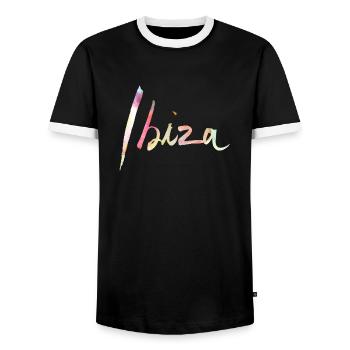 ibiza | des vacances - T-shirt contrasté Homme - noir/blanc - Devant - AI Model Female 172 light (172cm) & AI Model Male 178 light (178cm)