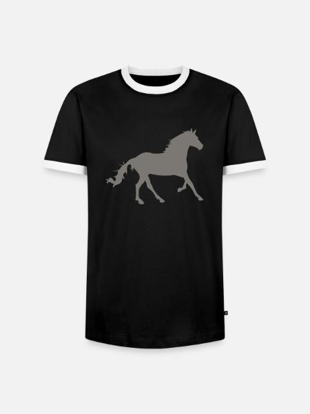 horse - Men's Ringer Shirt - black/white