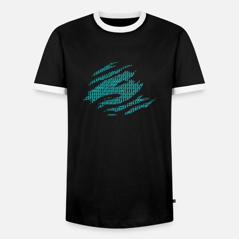 Binary numbers matrix - Men's Ringer Shirt - black/white