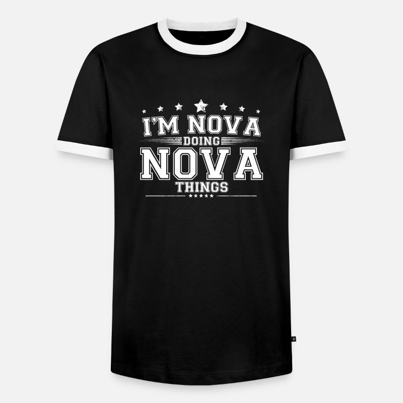 Nova - Men's Ringer Shirt - black/white