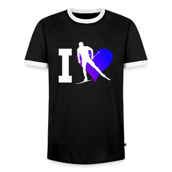 Cross-country skiing Skating Cross-country skiing Men Women Cross-country skiing Cl - Men's Ringer Shirt - black/white - Front - AI Model Female 172 light (172cm) & AI Model Male 178 light (178cm)