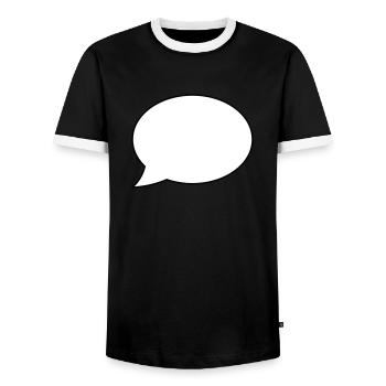 Speech bubble empty - Men's Ringer Shirt - black/white - Front - AI Model Female 172 light (172cm) & AI Model Male 178 light (178cm)