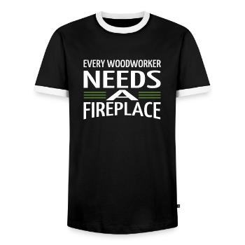 chop wood arboriculture woodworker - Männer Kontrast-T-Shirt - Schwarz/Weiß - Vorne - AI Model Female 172 light (172cm) & AI Model Male 178 light (178cm)