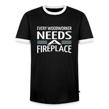 hearbeat funny craftsmen design - Men's Ringer Shirt - black/white - Front - AI Model Female 172 light (172cm) & AI Model Male 178 light (178cm)
