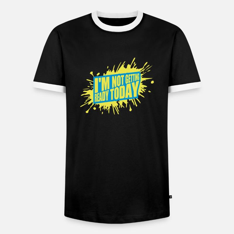 not getting ready today - Men's Ringer Shirt - black/white