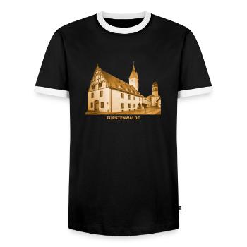 Fürstenwalde Dom St. Marien Spree Brandenburg - Männer Kontrast-T-Shirt - Schwarz/Weiß - Vorne - AI Model Female 172 light (172cm) & AI Model Male 178 light (178cm)