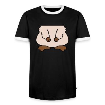 Hamster Body Funny Disguise - Men's Ringer Shirt - black/white - Front - AI Model Female 172 light (172cm) & AI Model Male 178 light (178cm)