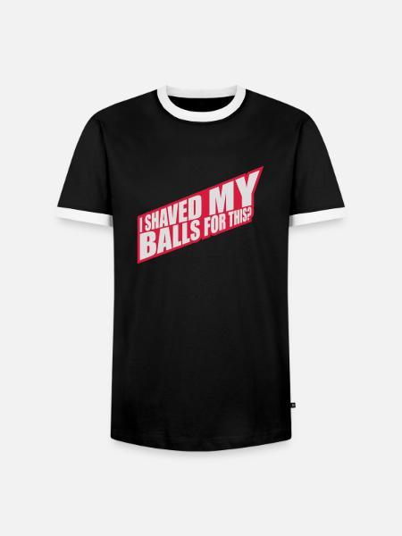 I shaved my balls - Men's Ringer Shirt - black/white