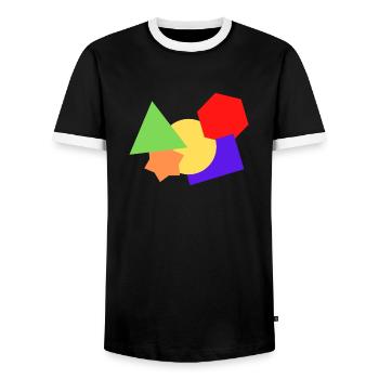 Formes colorées - T-shirt contrasté Homme - noir/blanc - Devant - AI Model Female 172 light (172cm) & AI Model Male 178 light (178cm)
