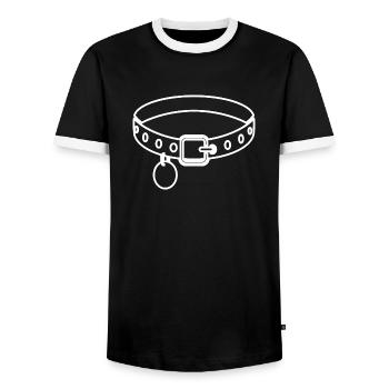 DOG CAT PET - Men's Ringer Shirt - black/white - Front - AI Model Female 172 light (172cm) & AI Model Male 178 light (178cm)