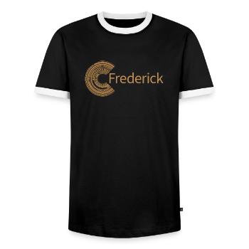 Pour Frédéric - T-shirt contrasté Homme - noir/blanc - Devant - AI Model Female 172 light (172cm) & AI Model Male 178 light (178cm)