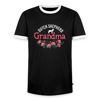 Dutch Shepherd Dog Gifts For Grandma Christmas - Männer Kontrast-T-Shirt - Schwarz/Weiß - Vorne - AI Model Female 172 light (172cm) & AI Model Male 178 light (178cm)