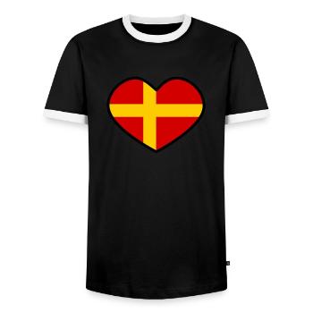 Coeur de Skåne - T-shirt contrasté Homme - noir/blanc - Devant - AI Model Female 172 light (172cm) & AI Model Male 178 light (178cm)