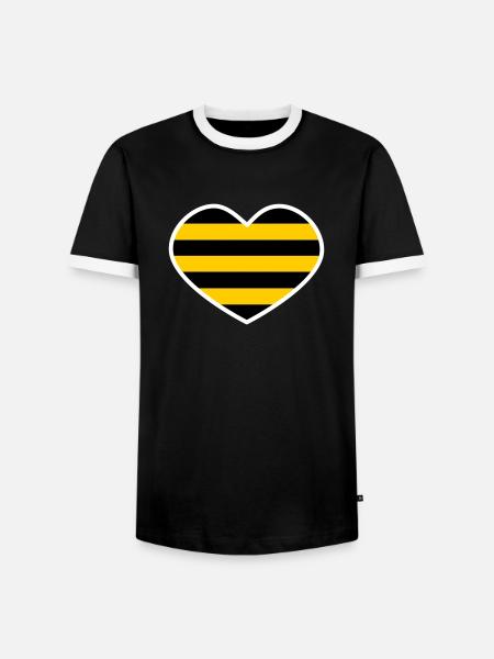 Rodent heart - Men's Ringer Shirt - black/white
