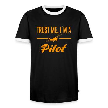Pilot Spruch Flugzeug - Männer Kontrast-T-Shirt - Schwarz/Weiß - Vorne - AI Model Female 172 light (172cm) & AI Model Male 178 light (178cm)