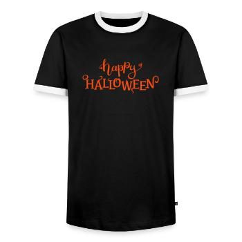 Joyeux lettrage d’halloween - T-shirt contrasté Homme - noir/blanc - Devant - AI Model Female 172 light (172cm) & AI Model Male 178 light (178cm)