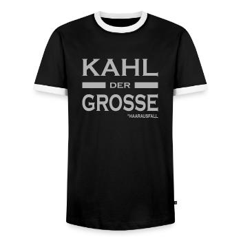 Kahl der Grosse - Haare-Glatze-lustige Sprüche V1 - Männer Kontrast-T-Shirt - Schwarz/Weiß - Vorne - AI Model Female 172 light (172cm) & AI Model Male 178 light (178cm)