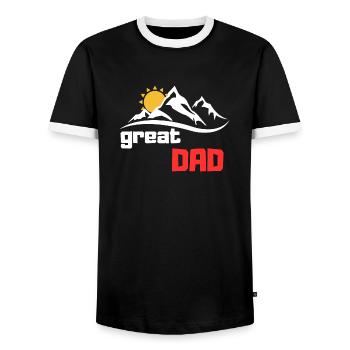 Toller Papa - Männer Kontrast-T-Shirt - Schwarz/Weiß - Vorne - AI Model Female 172 light (172cm) & AI Model Male 178 light (178cm)