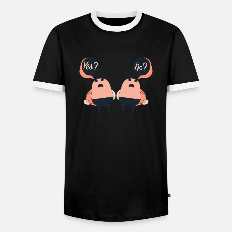 Yes? No? - Männer Kontrast-T-Shirt - Schwarz/Weiß