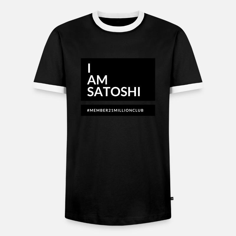 I am Satoshi - Männer Kontrast-T-Shirt - Schwarz/Weiß