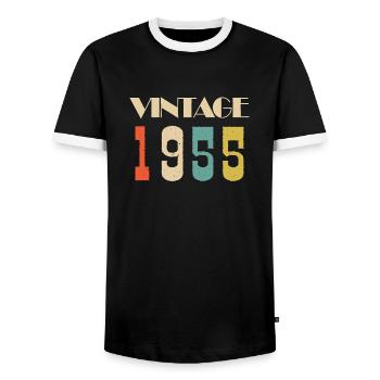 1992 Vintage Édition limitée Cadeau - T-shirt contrasté Homme - noir/blanc - Devant - AI Model Female 172 light (172cm) & AI Model Male 178 light (178cm)