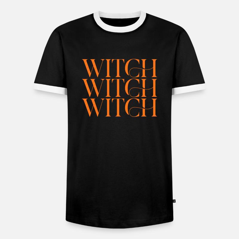 witch witch witch - Men's Ringer Shirt - black/white