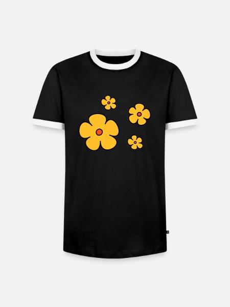 Blumen dreifarbig - Männer Kontrast-T-Shirt - Schwarz/Weiß