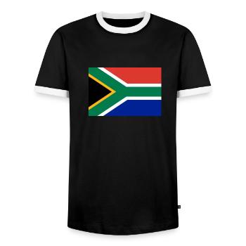 Drapeau sud afrique - T-shirt contrasté Homme - noir/blanc - Devant - AI Model Female 172 light (172cm) & AI Model Male 178 light (178cm)
