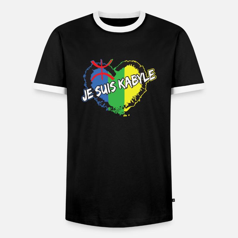 ICH BIN KABYLE - Männer Kontrast-T-Shirt - Schwarz/Weiß
