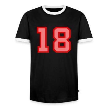 Cool Retro Retrostyle Numéro de maillot numéro de dos - T-shirt contrasté Homme - noir/blanc - Devant - AI Model Female 172 light (172cm) & AI Model Male 178 light (178cm)