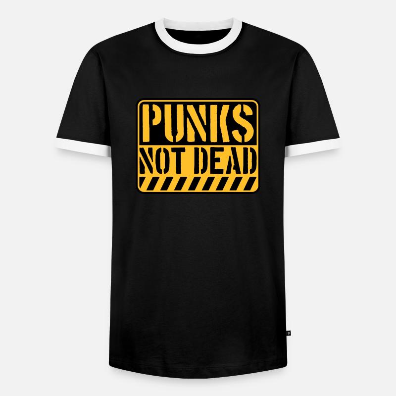 punks not dead quote - Men's Ringer Shirt - black/white