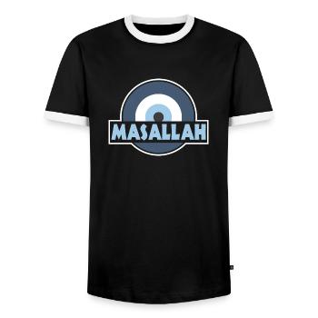 Nazar - Männer Kontrast-T-Shirt - Schwarz/Weiß - Vorne - AI Model Female 172 light (172cm) & AI Model Male 178 light (178cm)
