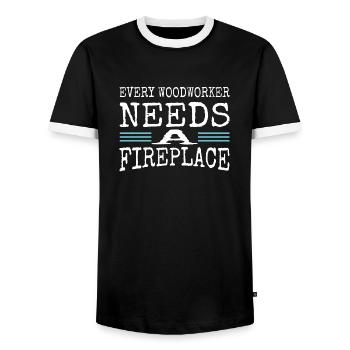 quote chainsaw tree woodcutter lumberman - Männer Kontrast-T-Shirt - Schwarz/Weiß - Vorne - AI Model Female 172 light (172cm) & AI Model Male 178 light (178cm)