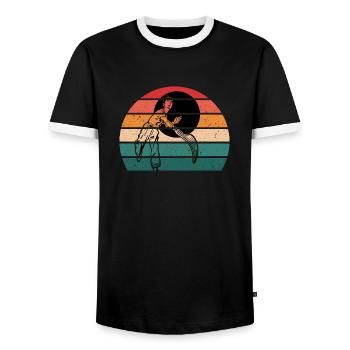 Baskische Pelota | Vintage Retro Basque Pelota - Männer Kontrast-T-Shirt - Schwarz/Weiß - Vorne - AI Model Female 172 light (172cm) & AI Model Male 178 light (178cm)
