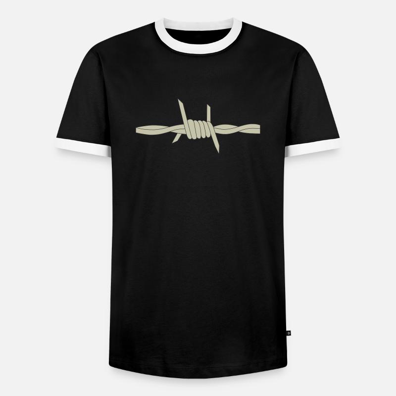 Stacheldraht - Männer Kontrast-T-Shirt - Schwarz/Weiß